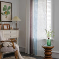 Deeprove Boho Linen Curtains 72 inch for Bedroom Living Room, Semi Blackout Southwest Fringe Window Treatment Bohemian Geometry Drape Rod Pocket 1 Panel 52" W x 72" L, Blue and Brown