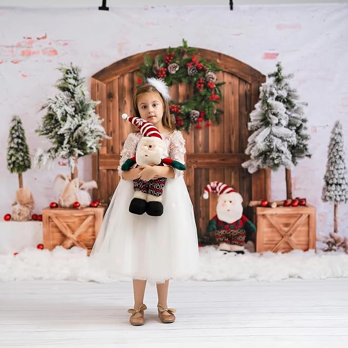 Kate Photography Floor Mats Backdrops White Wood Floor Drops Newborn Photography Props Background Rubber Flooring Mat for Photo Studio Props10x8ft (Included 2 Pcs 5x8ft)