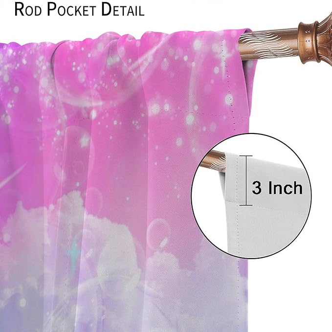 Suitable for Girls Mermaid Curtains, Rainbow Pink Purple Mermaid Tail Fish Scales Fantasy Ocean Print Curtains for Living Room Children Baby Room Nursery, 84x84 Inches
