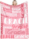 Dr.TOUGH Personalized Blankets with Name Customized Baby Blankets for Girls Boys Adults Monogrammed Blankets and Throws Christmas Birthday Mothers Fathers Valentines Day Gift (Light Pink,50''×60'')