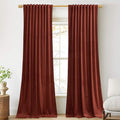 StangH Theater Velvet Curtains, Rust Red Home Decor Blackout Privacy Drapes 96 inches for Christmas Backdrops/Living Room/Bedroom, W52 x L96, 2 Panels