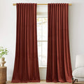 StangH Rust Red Theater Curtains, 120 inches Light Blocking Thermal Insulated Window Drapes for Living Room Privacy Room Divider Curtains, W52 x L120, 2 Panels