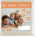 Lofe Organic Cotton Twin Mattress Protector - Top&Side 100% Waterproof Mattress Protector, Breathable Organic Mattress Protectors, Noiseless Twin Mattress Protectors Waterproof 75x39x17 in