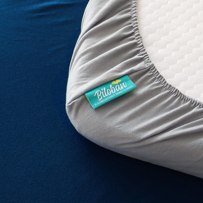Bassinet Sheets Fit for Pamo Babe Baby Bedside Sleeper, AMKE and Maydolly Baby Bedside Bassinet,100% Cotton, 2 Pack, Ultra Soft Bassinet Fitted Sheets, Gray and Navy Blue