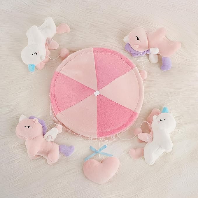 Unicorn Musical Crib Mobile for Girls - Baby Mobile for Crib with 12 Lullabies, Soft Pink Baby Crib Mobile, Nursery Mobiles, Fits Standard Cribs