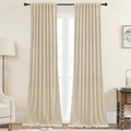 StangH Nursery Curtains Soft Beige Velvet Privacy Drapes Back Tab Light Dimming Heat Resistant Window Treatment for Bedroom Dining Room Closet Office, W42 x L96, 2 Panels