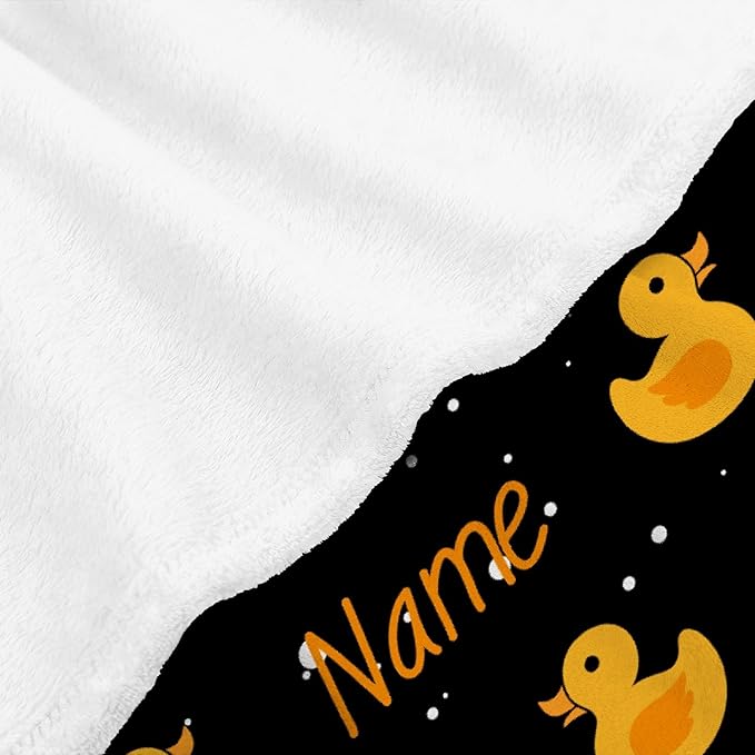 Custom Flannel Blanket with Text Cute Snowflake and Duck Customized Blankets Warm Unique Personalized Throw Souvenirs Gift of Love