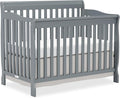 Baby Crib 5-in-1 Convertible, Wooden Cribs Converts to Toddler Bed, Daybed and Full-Size Bed, Nursery Furniture with Non-Toxic Finishes (Steel Grey)