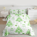Feelyou Merry Christmas Comforter Set All Season Cute Snowman Bedding Set with 2 Pillow Cases Cartoon Bowknot Microfiber Kids Full Bedclothes Christmas Tree Duvet Quilt Breathable Soft Lightweight
