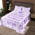 Purple Bowknot Bedspread King Size,Cherry Stars Daisy Flowers Romantic Coverlet Set,Girls Women Room Decor,Bow Tie Geometric Plaid Patchwork Quilted Coverlet,Dreamy Bedding Quilt,2 Pillowcases