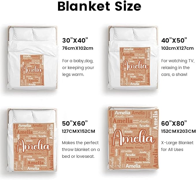 Dr.TOUGH Personalized Blanket for Adult Kids with Name Customized Blankets Personalized Throw Blanket for Christmas Birthday Gifts
