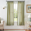 jinchan Linen Blend Curtains 72 inch Length 2 Panels for Bedroom Living Room, Light Filtering 50 inch Wide Farmhouse Drapes with Rod Pocket Back Tab(50W x 72L, Sage Green)