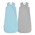 Supersoft Rayon Made from Bamboo Sleep Sack 24-36 Months 0.5 Tog Toddler Sleep Sack 2t Baby Wearable Blanket 3t with 2-Way Zipper Summer Unisex Sleeping Bag for Babies (2 Pack) Blue & Gray