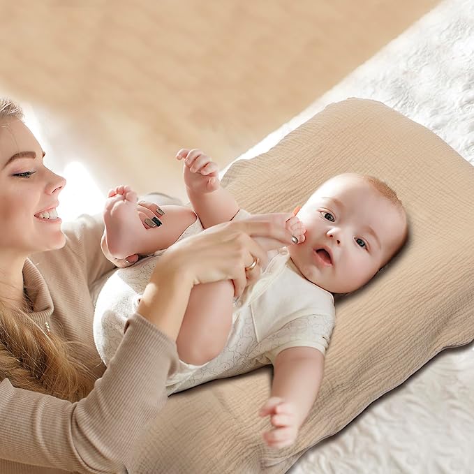 Baby Lounger for Newborn - Snuggle Cozy Me Lounger | Breathable Soft Cotton, 0-24 Months Portable Playtime Baby Nest, Newborn Baby Essentials Gifts- Coffee (1 Lounger + 1 Cover)
