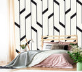 XMPMBM-Black Textured backsplash Large Decorative Geometrical Wallpaper Bedroom Bathroom Wall Mural- W 88" X H 59"（36 Square Foot）