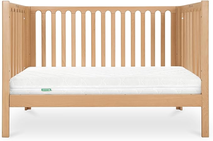 Newton Baby Galileo Standard Crib, Solid Beech Wood in Natural Color, 3-in-1 Convertible Crib with Toddler Bed Conversion Kit, Ultra-Safe Non-Toxic Finish