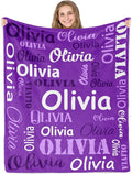 Gudina Personalized Baby Blankets and Throws, Custom Blanket with Name, Personalized Christmas Blanket Gifts for Women Men