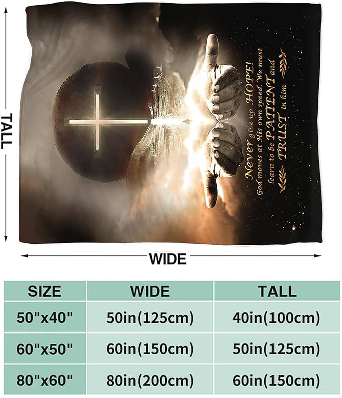 Tijuboni Christian Throw Blanket God Religious Gifts for Women Men Girls Boys Kids Adults Soft Flannel Fleece Blanket for Couch Sofa Bed Home Decor 50"x60"