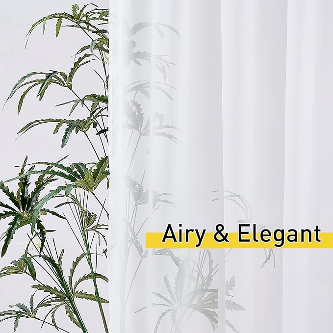 NICETOWN 2 Panels Waterproof Patio Curtains 96 inch Long, Rustproof Grommet Extra Wide Indoor Outdoor Light Filtering Drapes Elegant for French/Sliding Door, W100 x L96, White