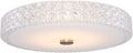 Kira Home Maxine 15" Modern Flush Mount Ceiling Light, Integrated 20W LED (120W eq.), Clear Crystal Style Shade + Round Glass Diffuser, 3000k Warm White Light, White Finish