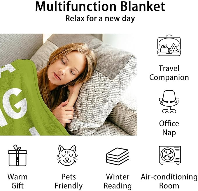 Custom Pickle Throw Blanket for Girls Boys - 40x50 Inches Crib Size - Soft Fluffy Cozy Blankets Gift - Green Funny Blanket Throws for Travel, Office