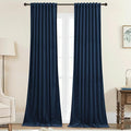 StangH Navy Blue Velvet Curtains 90 inches Long Luxury Blackout Thermal Insulated Window Drapes for Bedroom Living Room Back Tab Doorway Panels, W42 x L90, 2 Panels