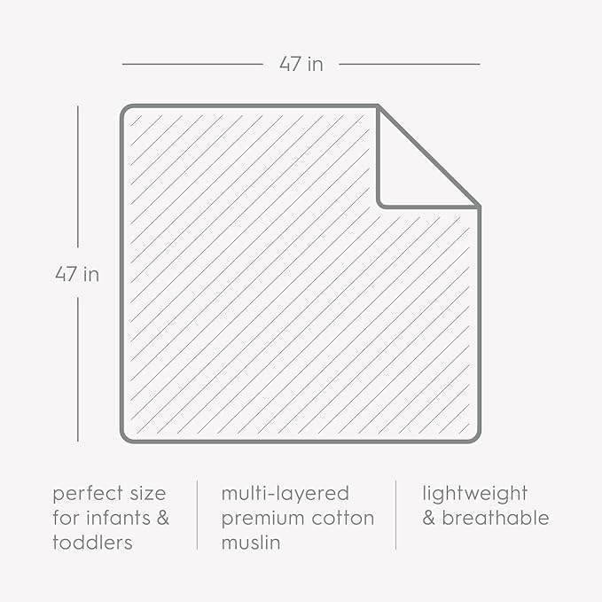 Little Unicorn Original Premium Cotton Quilt | Multi-Layered & Extra-Soft Muslin Fabric |for Babies & Toddlers (Dino Friends)