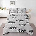 Feelyou Christmas Kids Comforter Set Queen Size Polar Penguin Bedding Set Snowflake Duvet Quilt for Kids Boys Girls Bedroom Winter Decor Microfiber Ultra Soft Breathable