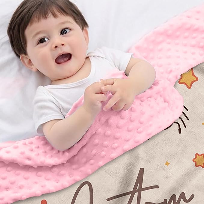 Personalized Halloween Blanket for Baby Boys Girls, Custom Baby Blanket with Name, Pumpkin Bat Pattern Soft Minky Dot Blanket, Halloween Decor Christmas Birthday Gifts for Kids Toddlers