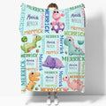 Dinosaur Lover Personalized Blanket with Custom Baby Dinosaur Custom Name Flannel Blanket Soft Throw Meaningful Gift for Toddlers Girls Boys Kids Pets 80 * 60" L for Adult