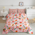 Feelyou Cute Gingerbread Man Bedding Set for Kids Boys Girls Full Size Comforter Set Ultra Soft Winter Christmas Comforter Xmas Duvet Quilt Bedroom Decor Christmas Decor Quilt