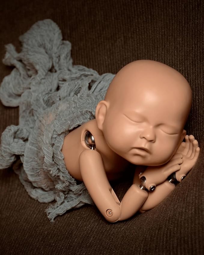 Newborn Photography Beanbag (Unfilled) 32″Donut Style, Travel Size Baby Posing Prop Vegan Leather Posing Pillow Poser Cushion with Handle for Baby Photoshoots, Studio, Home or On-The-Go Use