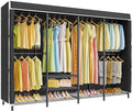 VIPEK V40C Plus Large Covered Clothes Rack for Hanging Clothes, Heavy Duty Portable Wardrobe Closet, Black Metal with Oxford Fabric Cover, Max Load 1300lbs