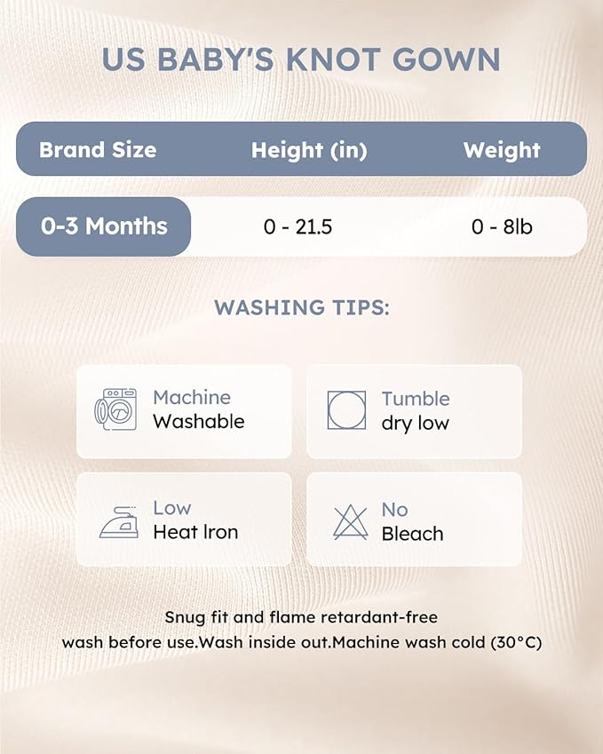 Yoofoss Baby Knotted Gowns 0-3 Months, Newborn Sleepers Hospital Coming Home Outfit for Photograph, Soft Breathable Comfort