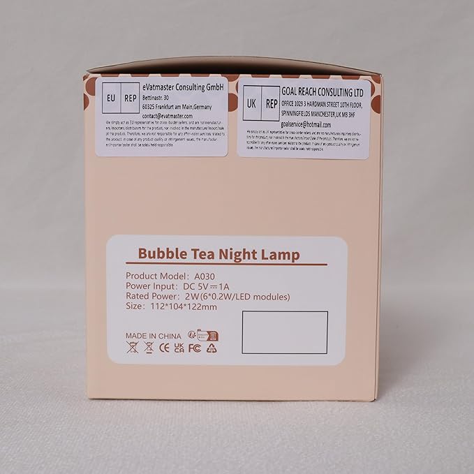YuanDian Boba Bubble Tea Night Light, Cute Silicone Lamp Gift for Kids Girls Boys, Bedroom Decor for Christmas Birthday - Toddler Safe Kids Room Accessories