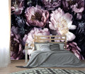 XMPMBM-Purple Peony Floral Fabric Wallpaper Living Room Bedroom Bathroom Wall Mural-W 88" X H 59"（36 Square Foot）