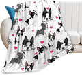 Tijuboni French Bulldog Throw Blanket Dog Gifts for Girls Boys Women Men Kids Adults Soft Flannel Fleece Blanket for Couch Sofa Bed Home Decor 50"x60"