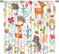 Jungle Animals Curtains, Cute Cartoon Animals Branches Blackout Window Treatments, Rod Pocket Thermal Insulated Drapes 2 Panel Sets for Kids Bedroom Nursery Classroom, 63" W X 72" L