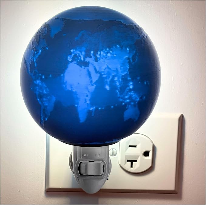 Earth Night Lights | 6" Earth Night Lamp LED Light | 3D Solar System NightLight, Planet Home Décor, Space Nursery, Globe Lamp Kids Room, Space Gift, Birthday Gifts, Bedroom Decorations