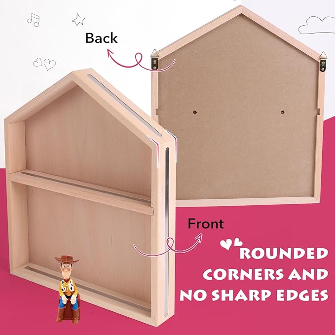 Tonie Shelf for Toniebox, 3 Small House Shape Tonie Shelf for All Your Tonie Accessories, Toniebox Charactors and Tonie Figures, Display Collection, Display Dolls