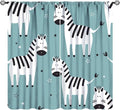 Zebra Blackout Curtains Black White Cute Cartoon Forest Animal Zebra Kids Bedroom Nursery Bathroom Decor Rod Pocket 2 Panels 42x54in