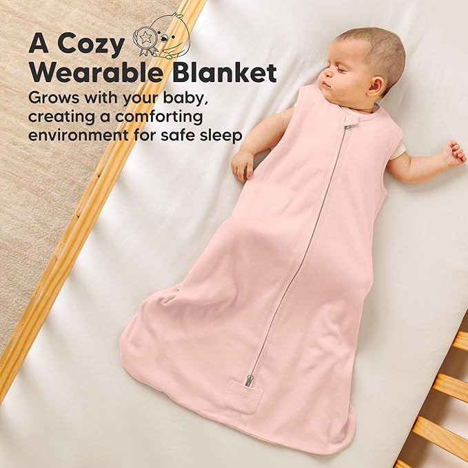 2-Pack Baby Sleep Sacks, Zipper Wearable Blanket - 0.5TOG Organic Cotton,Lightweight,Soft Cozy Toddler Sleeping Sack 6-12 months,Easy to Wear Large Newborn Transition Swaddles Sleepsacks (Butterflies)