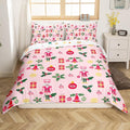 Feelyou Christmas Pink Nutcracker Comforter Cover Toddler Size Cute Royal Guarder Duvet Cover Xmas Snowflake Bedding Set Gifts for Kids Boys Girls Decor 1 Pillow Case Pink