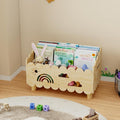 Wood Kids Bookshelf, Montessori Bookshelf, With 2 Adjustable Dividers, Suitable Kids Rooms, Nursery & Classroom, Kids Bookshelf And Toy Storage, Toddler Book Rack, Nursery Book Shelves, Wood color big