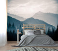XMPMBM-Misty Forest Fabric Wallpaper Pine Forest Living Room Bedroom Bathroom Wall Mural-W 154" X H 105"（112 Square Foot）