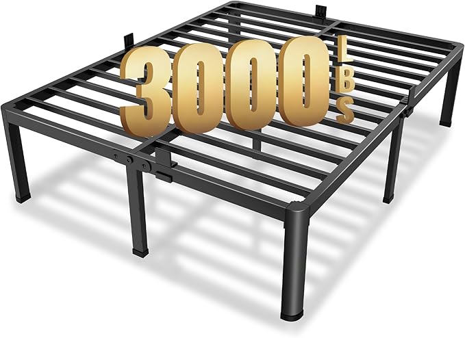 MAF 14 Inch King Metal Platform Bed Frame with Round Corner Legs, 3000 LBS Heavy Duty Steel Slats Support, Noise Free, No Box Spring Needed, Easy Assembly