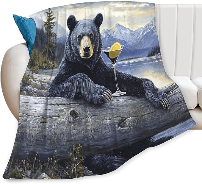 Tijuboni Bear Cabin Throw Blanket Bear Gifts for Girls Boys Women Men Kids Adults Soft Flannel Fleece Blanket for Couch Sofa Bed Home Decor 50"x60"