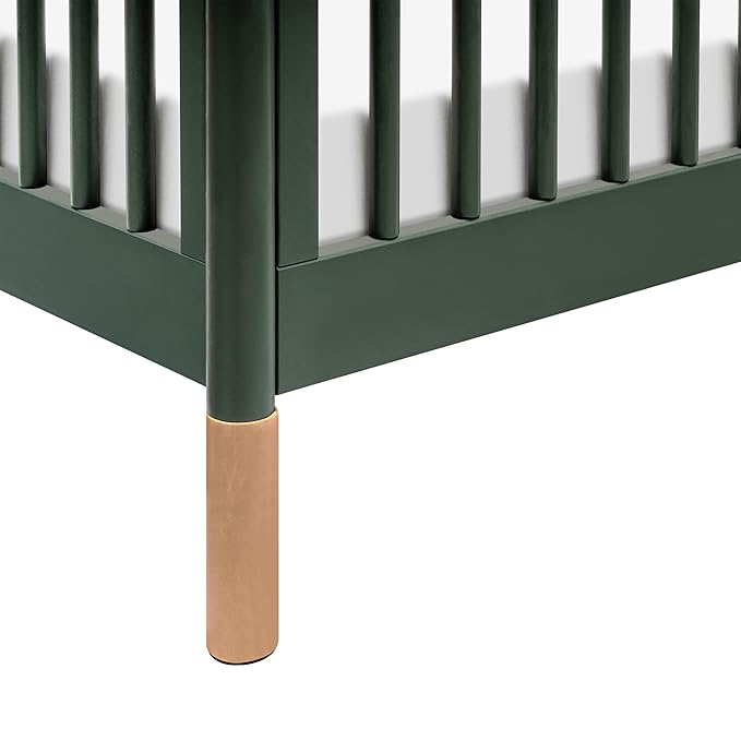 Babyletto Gelato 4-in-1 Baby Crib Convertible to Wooden Toddler Bed, Daybed & Full-Size Bed, GREENGUARD Gold Certified - Made of 100% Solid Wood, Includes Toddler Conversion Kit - Forest Green