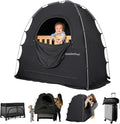 SlumberPod with Fan The Original Blackout Sleep Tent Travel Essential for Baby and Toddlers, Mini Crib and Pack n Play Cover, Sleep Pod with Monitor Pouch and Fan Pouch, Blocks 95%+ Light, Black