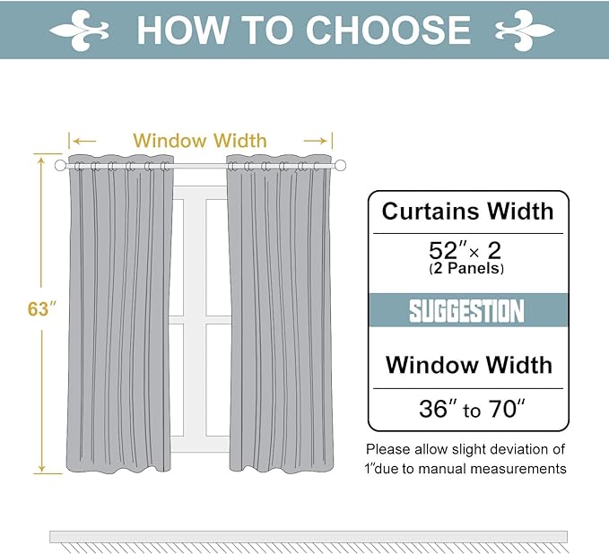 ChrisDowa Grommet Blackout Curtains for Bedroom and Living Room - 2 Panels Set Thermal Insulated Room Darkening Curtains (Brown, 52W x 63L)